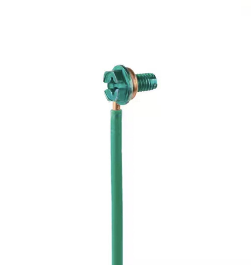 50 Pack – 12 AWG Solid Grounding Pigtails w/ Screws Green 7” Commercial Electric